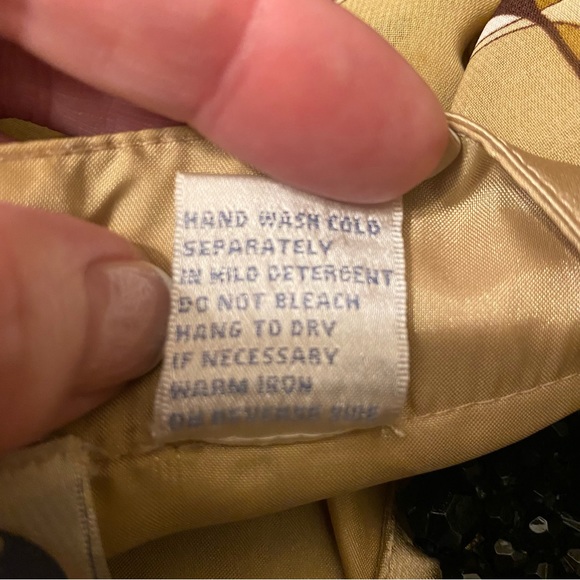 DG2 Tunic; Large; Colors of Cream, Brown, Olive Green adorn w/ Black Beads; NWOT - Picture 6 of 7